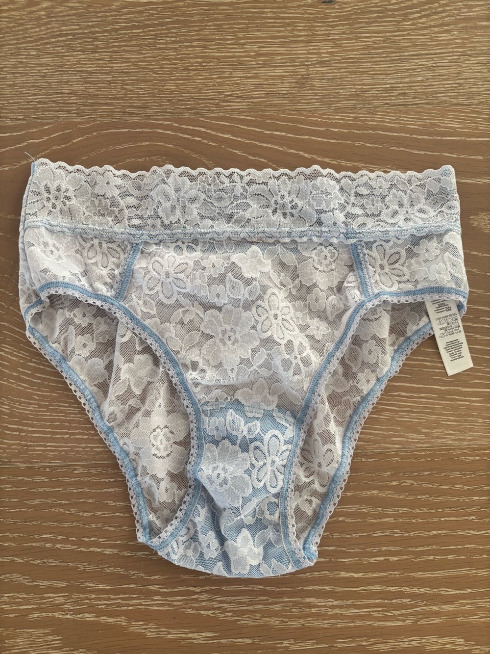 New Hanky Panky Blue Everyday Floral Lace Bikini Briefs Size Extra Small